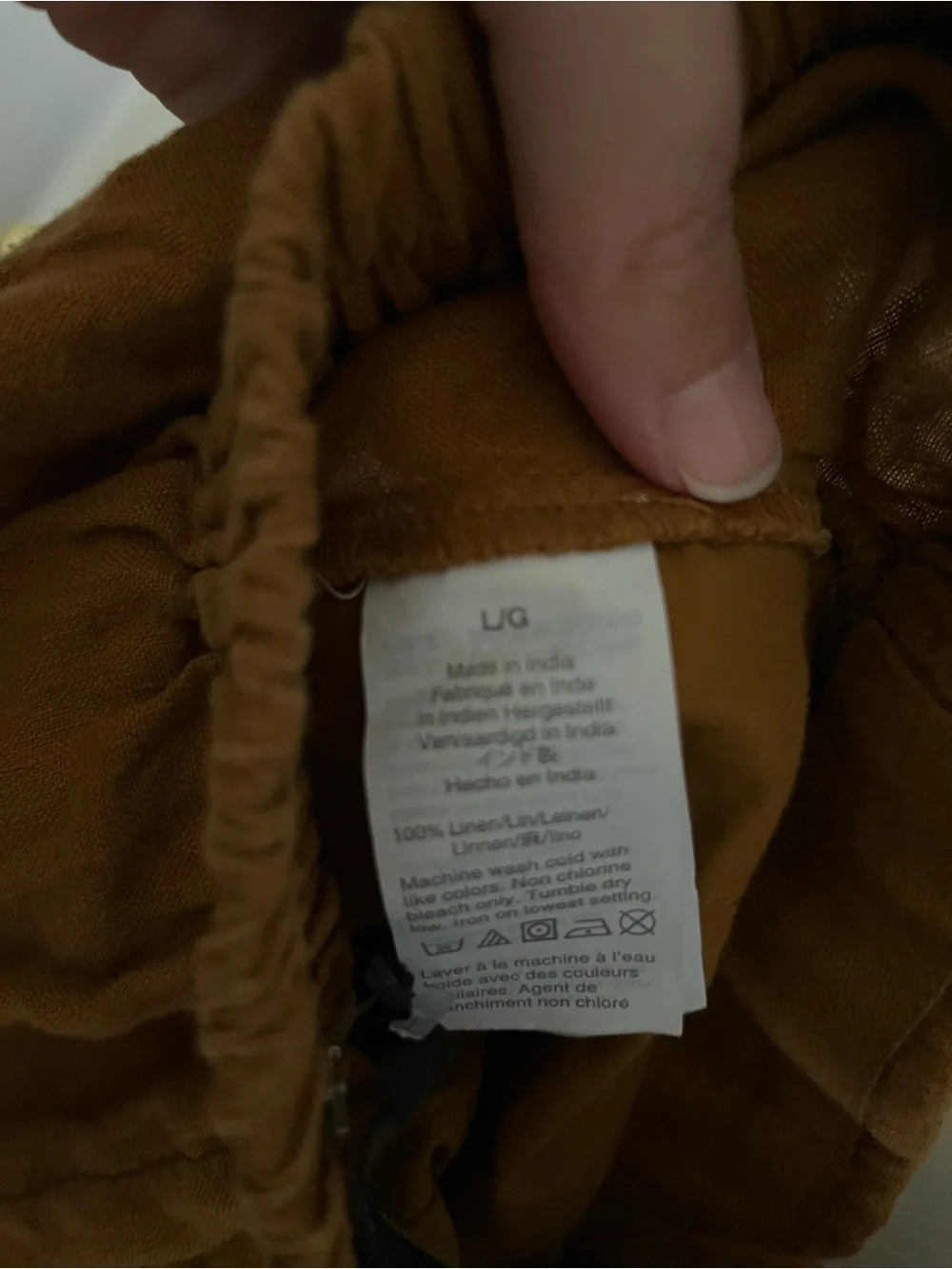 Women’s J-Crew Ruffle Linen Pants in Mustard Brown